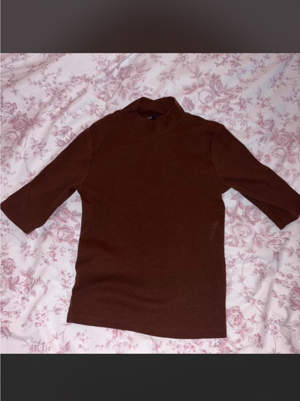 Zara brown mock neck top
